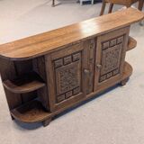 Oak console shelf on foot