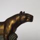 Vintage French Art Deco Panther Book Ends - Marble and Metal Bookends
