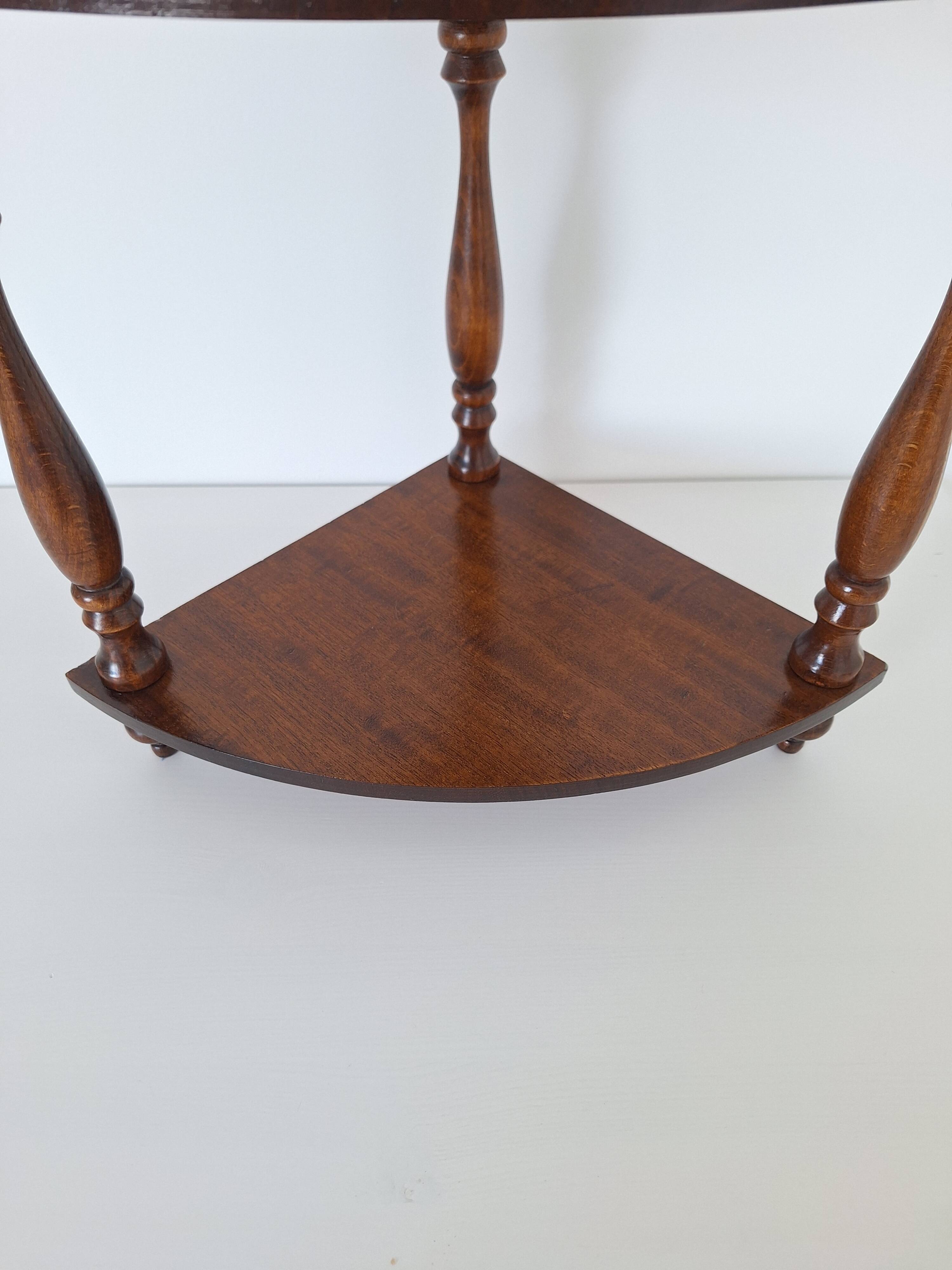 1970s wooden corner shelf