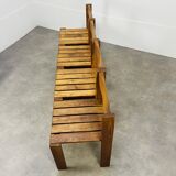 4 minimalist pine chairs Les Arcs, 1960s