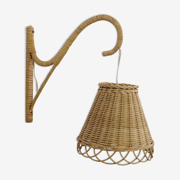 Wicker wall lamp from the 70s