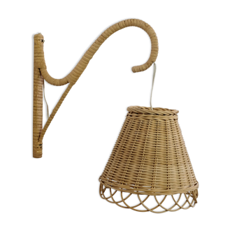 Wicker wall lamp from the 70s