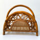 Rattan and bamboo magazine holder from the 70s