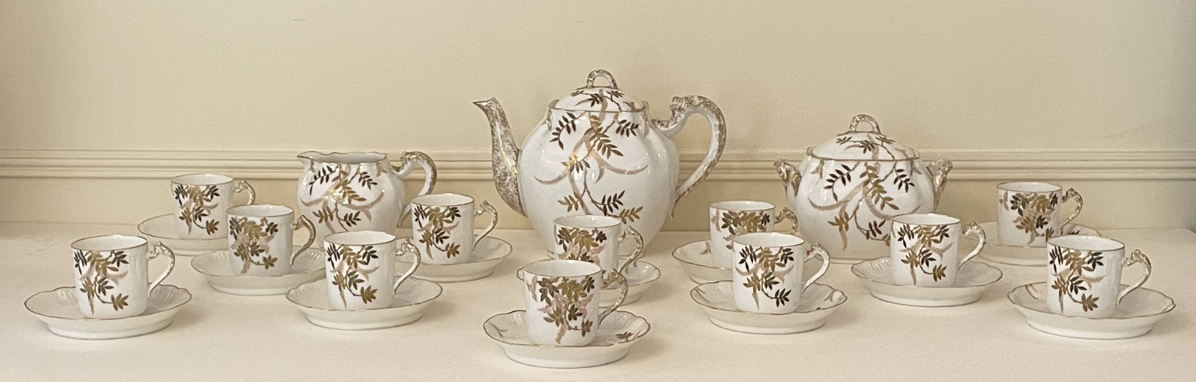 Coffee service Limoges Léon Sazerat 19th century - 12 cups