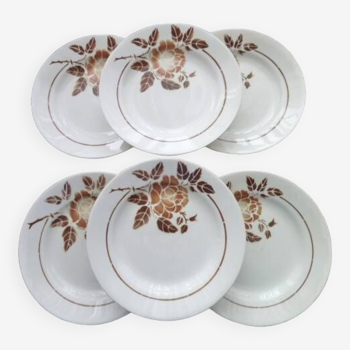 6 St Amand earthenware dinner plates Model 4004