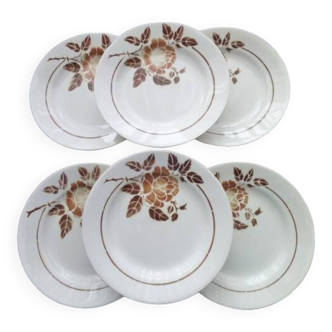 6 Assiettes plates en faïence de St Amand  Modèle 4004