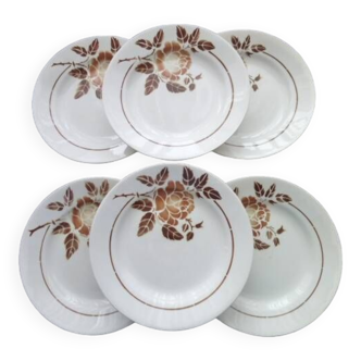 6 St Amand earthenware dinner plates Model 4004