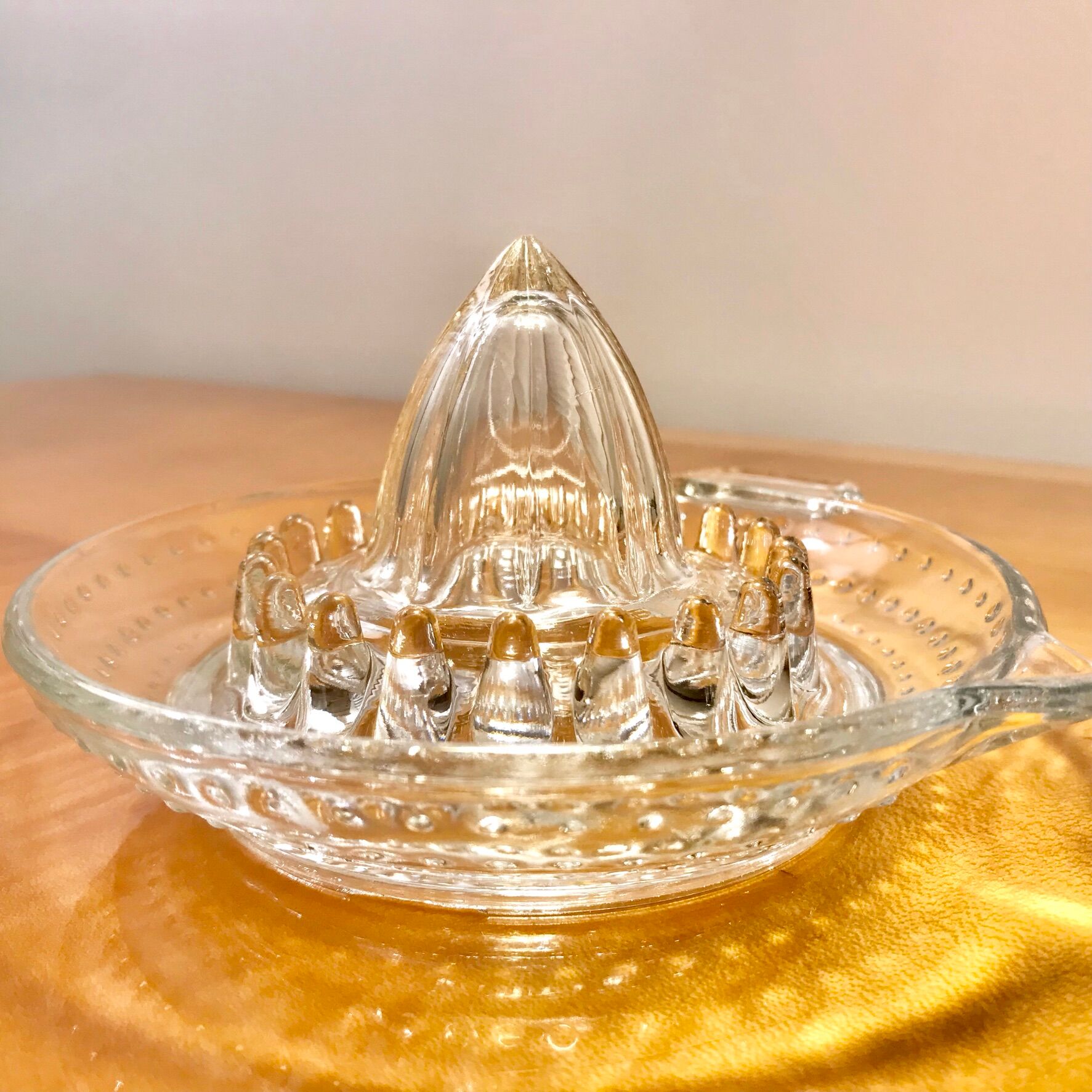 Old molded glass citrus press