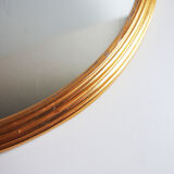 Golden round mirror tray