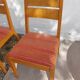 4 cosy chairs, solid wood and fabric