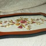 Plateau de style napoleon iii broderie sous verre