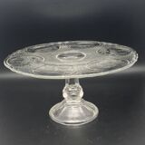 Plat de présentation sur pied verre travaillé