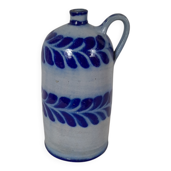 Bouteille en grès bleu d'Alsace Poterie Schmitter Betschdorf — Beyit