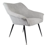 Vintage armchair "Shell", upholstered, Germany, 60s, grey fabric