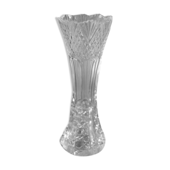 Old vase transparent chissed glass