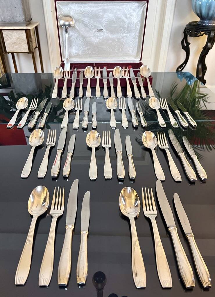 Couvert De Table Saïgon – Christofle Alfenide Métal Argenté Art Déco 1930