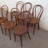 6 curved wooden bistro chairs