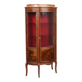 Antique baroque-style display cabinet in mahogany and bronze, Italy, 20th century.