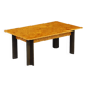 Table basse moderniste années 50 placage loupe d'orme