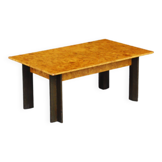 50s modernist coffee table in elm burl veneer