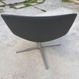 Lounge armchair arper catifa 60 leather grey 4 feet aluminum swivel