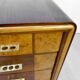 Italian Art Deco Desk In Dark Walnut And Brass.