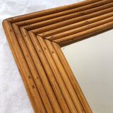 Mirror rattan rectangular 70 40x31cm