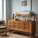 Vintage oak veneer sideboard, Italian design, 1950s.
