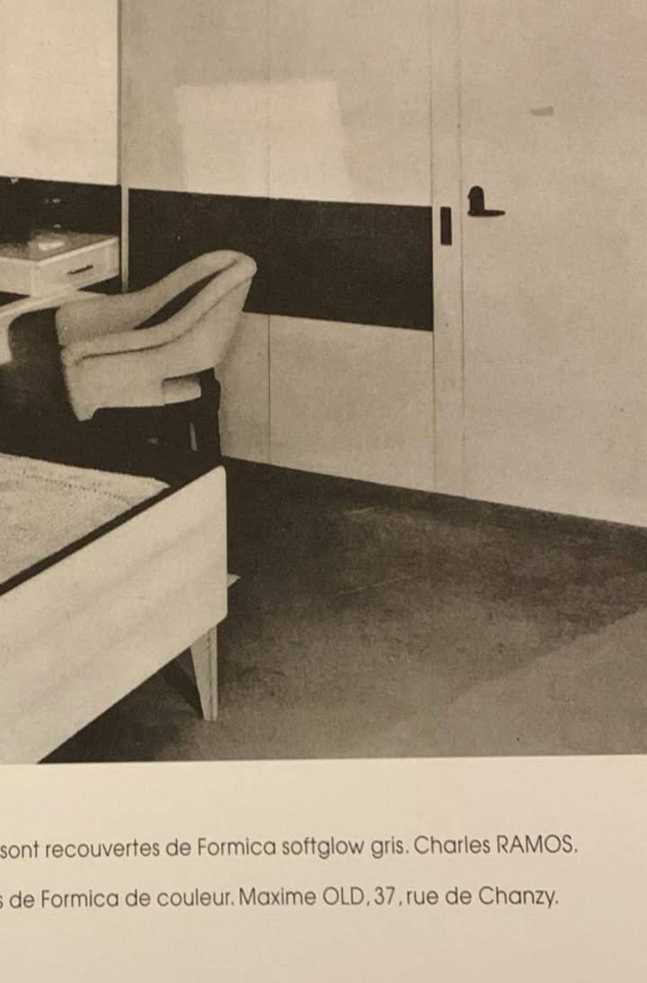 Pair of vintage armchairs by designer Charles Ramos, 1950s.