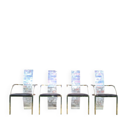 Suite de 4 fauteuils design Charles Hollis Jones pour Belgo Chrom, siè