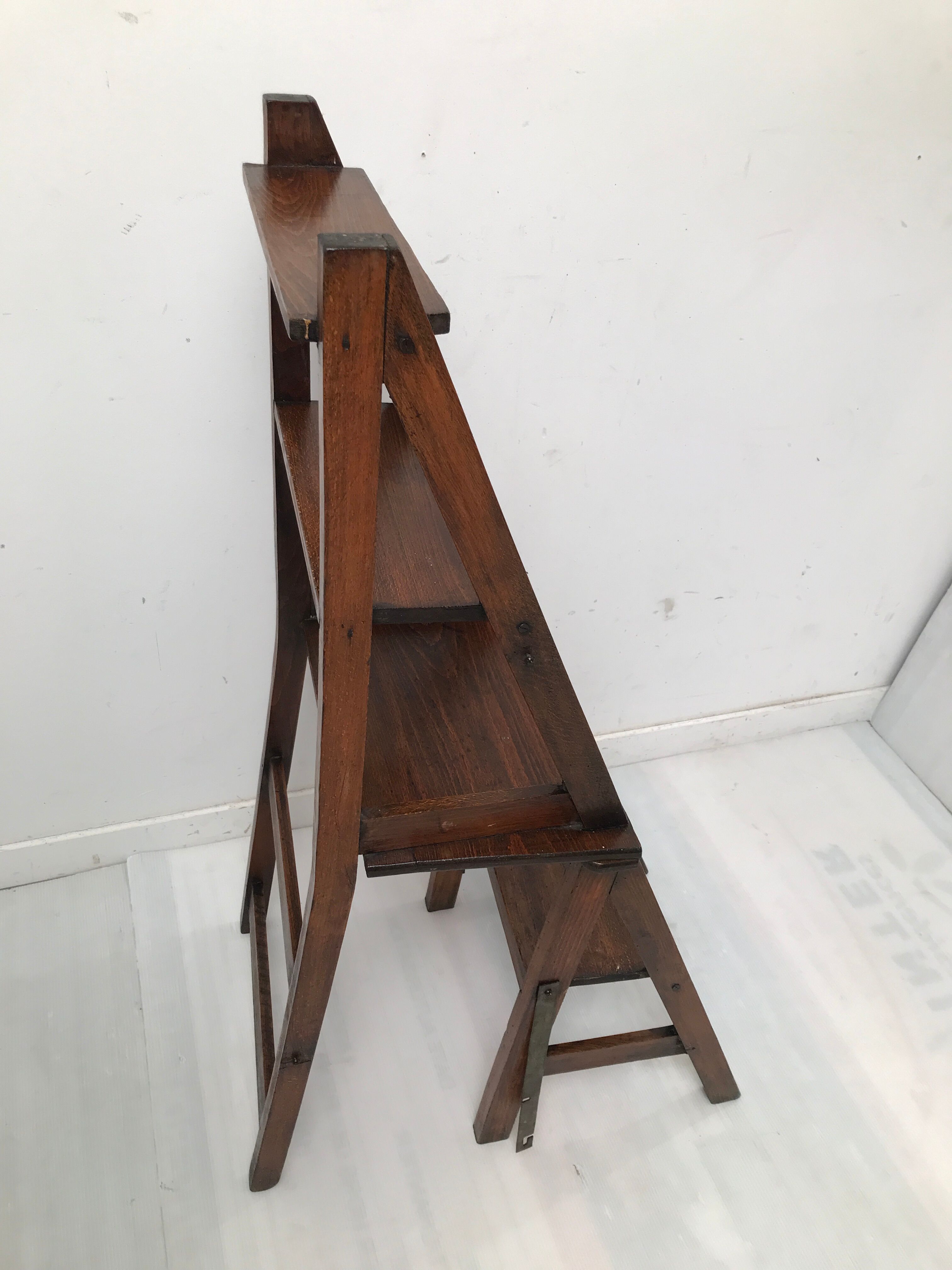 Vintage bookcase stepladder chair