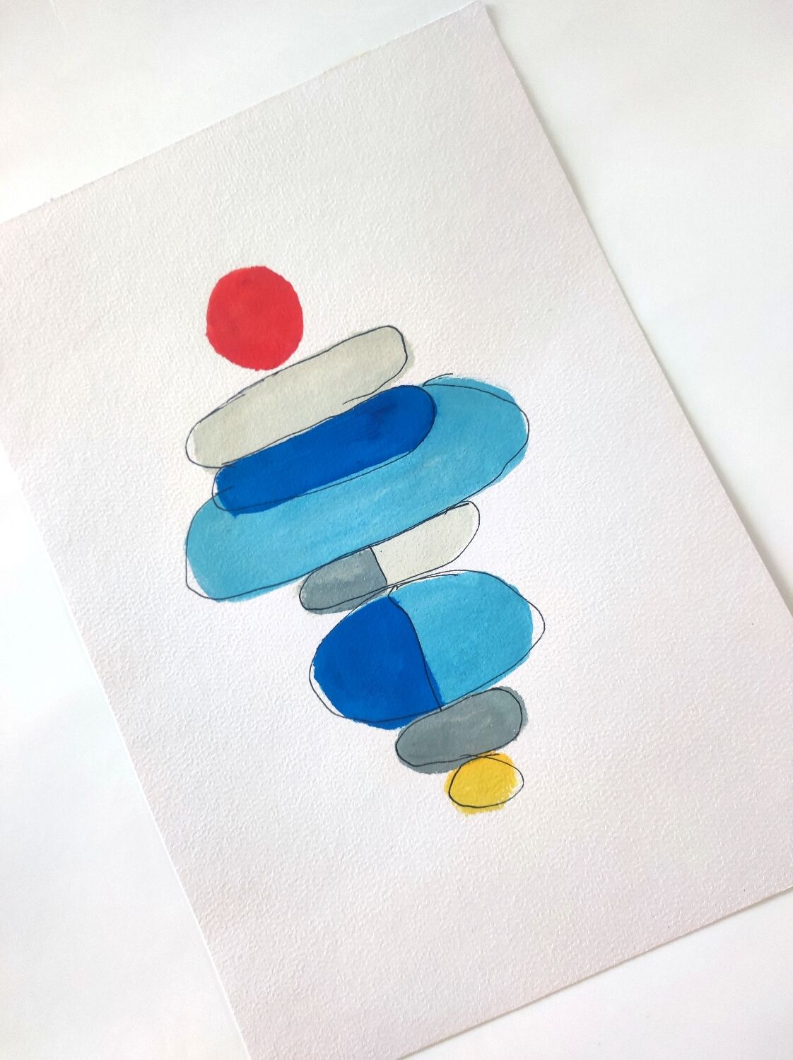 Geometric painting on paper