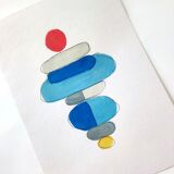 Geometric painting on paper