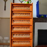 Wooden and rattan dresser