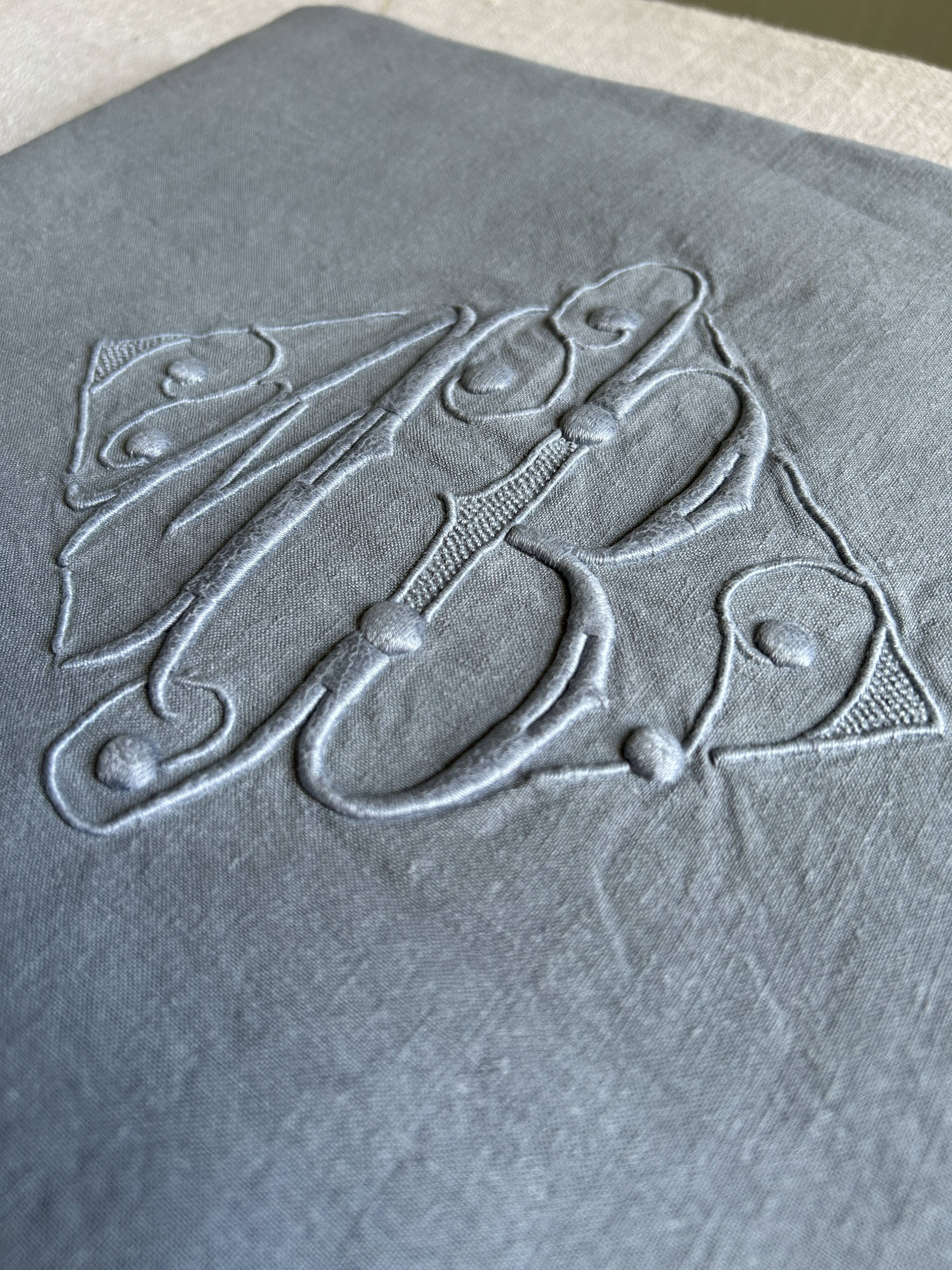 Antique Grey Linen Thread Sheet from the Roof of Paris