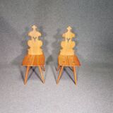 Vintage mid-century brutalist style design Tiroler chair set of 4