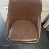 Swivel armchair with chrome metal legs from the 70s