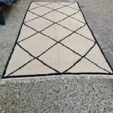 Tapis berbère en laine cadre noir 182x347 cm