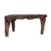Table de bureau primitive en bois massif inhabituelle