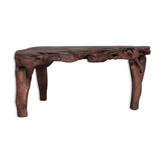 Table de bureau primitive en bois massif inhabituelle
