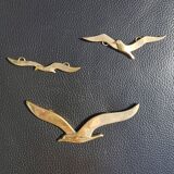 Set of 3 brass birds