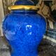 Pair of blue enamelled lamps