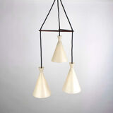 1960s Boomerang Teak Hanging Lamp by Philips Mid Century Vintage