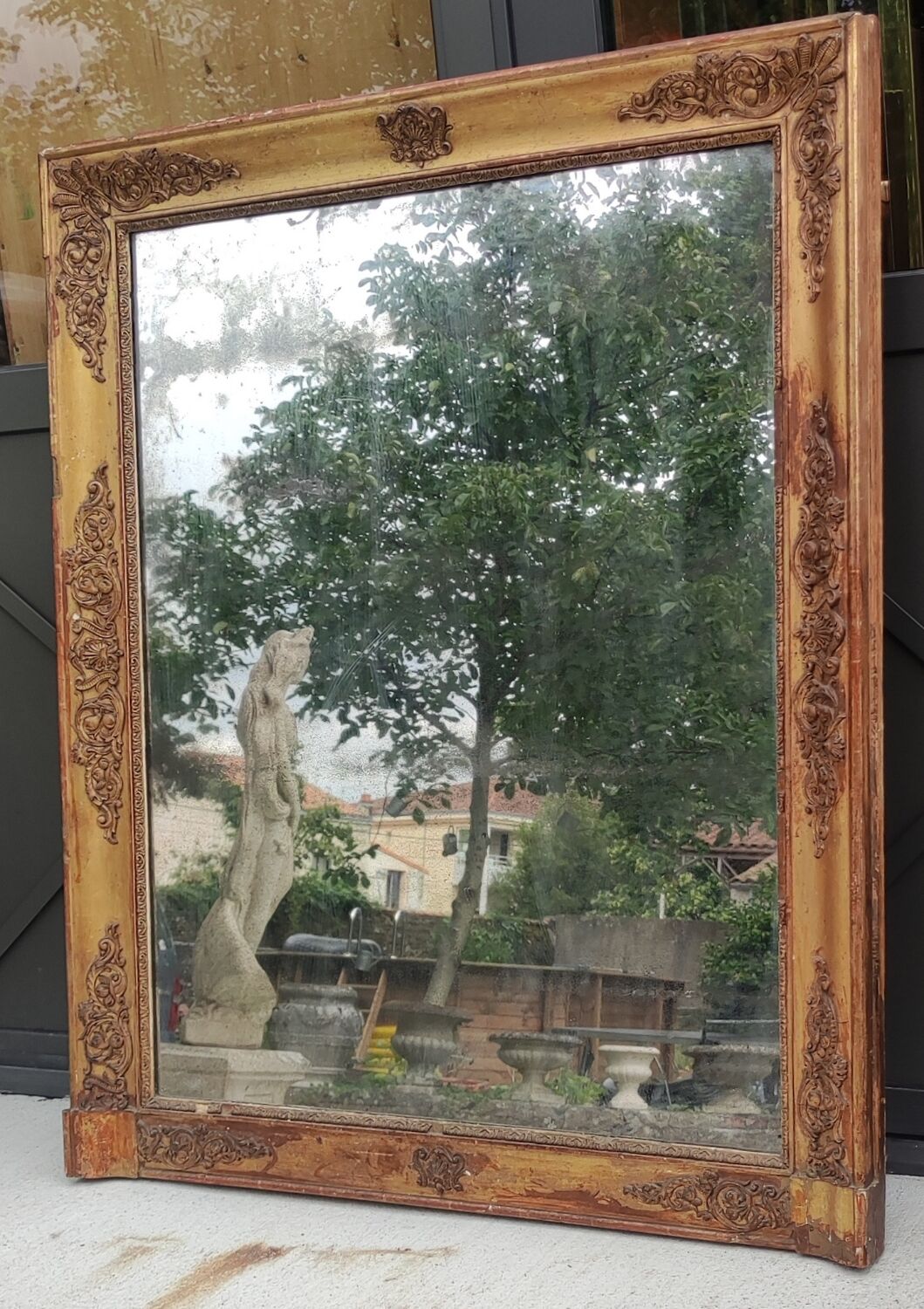 Old large gilded mirror