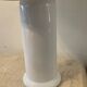 Vintage ceramic lamp and woven lampshade