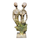 Sculpture of a man and a woman in spelter, signed Patsoglou