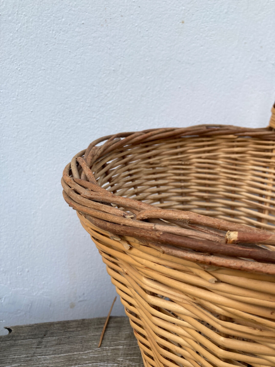 Old woven wicker basket