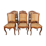 6 Louis XV cherry and canning chairs