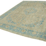 Handmade oriental contemporary 1980s 314 cm x 387 cm beige wool carpet