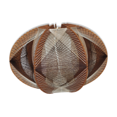 Suspension vintage bois et fils tresses